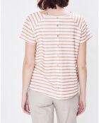 T-Shirt Tavola rayé blush/blanc