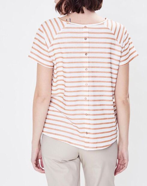 T-Shirt Tavola rayé blush/blanc