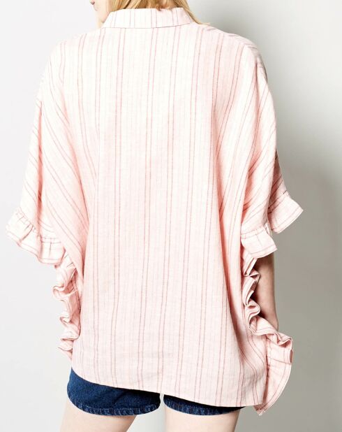 Chemise en Lin mélangé Chiquita à rayures  rose pâle