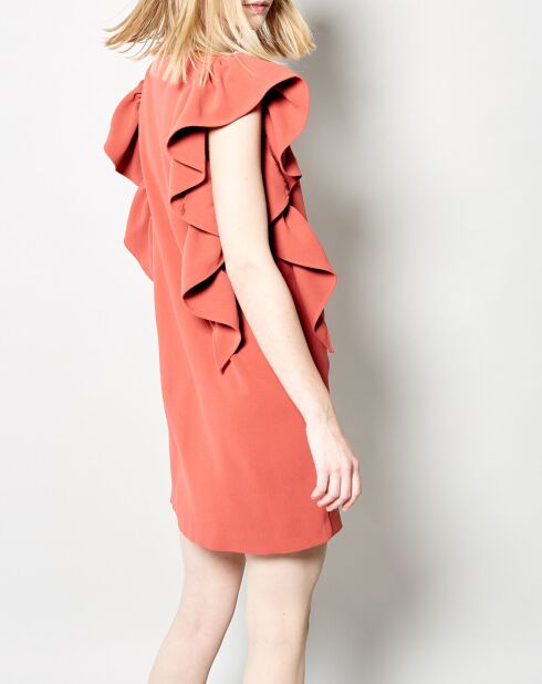 Rayan-Kleid mit Terrakottarüschen