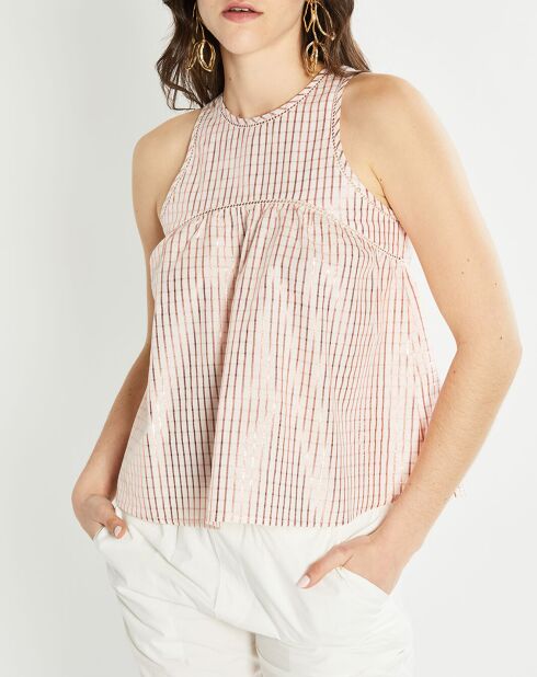 Rosafarbenes bedrucktes Top Tomillo