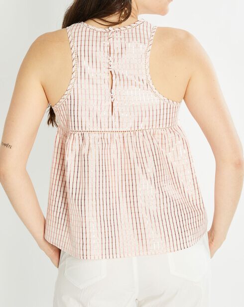 Rosafarbenes bedrucktes Top Tomillo