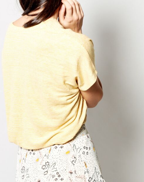 T-shirt Arsene 100% lino giallo