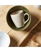 6 Mugs en Faïence Grain de riz taupe - 35cl