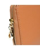 Portefeuille en Cuir Lucie cognac 11x20x2.5 cm