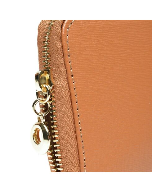 Portefeuille en Cuir Lucie cognac 11x20x2.5 cm