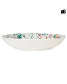 6 Assiettes creuses en Grès A Travers champs multicolores - D.20.8 cm