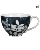 6 Tasses à café en Porcelaine Ombre Bucoliques blanc/noir - 9cl