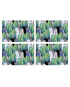 4 Sets de table rectangulaires Forêt Géométrique multicolores - 30x45 cm