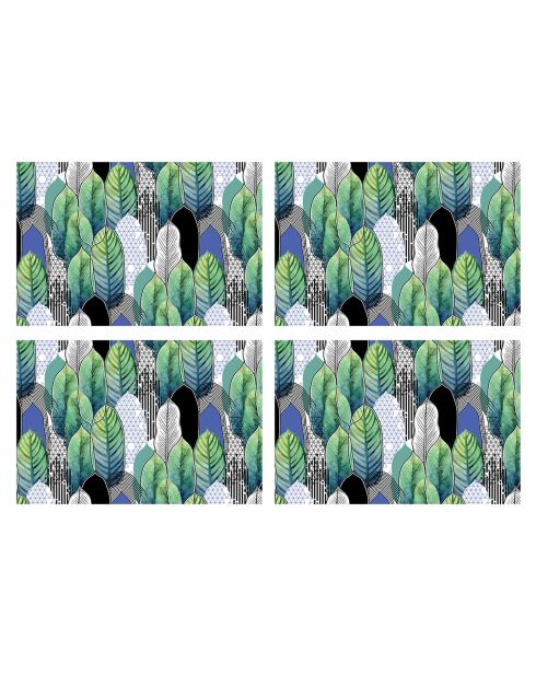 4 tovagliette rettangolari multicolori Geometric Forest - 30x45 cm