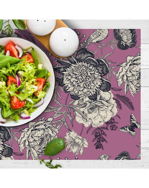 4 Sets de table Oiseau rectangulaires 5 multicolores - 30x45 cm