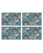 4 manteles individuales rectangulares para pájaros, 6 multicolores, 30 x 45 cm