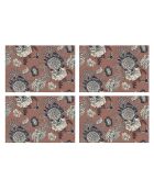 4 rechteckige Vogel-Tischsets 7 mehrfarbig - 30x45 cm