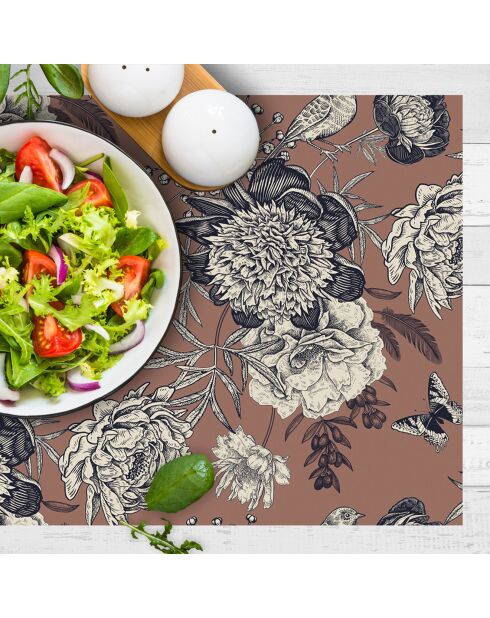 4 rechteckige Vogel-Tischsets 7 mehrfarbig - 30x45 cm