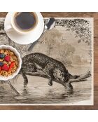 4 tovagliette rettangolari leopardate color seppia - 30x45 cm