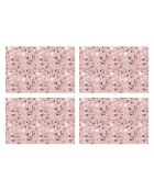 4 Sets de table rectangulairess marbre  roses - 30x45 cm
