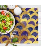 4 rechthoekige placemats deluxe 1 veelkleurig - 30x45 cm