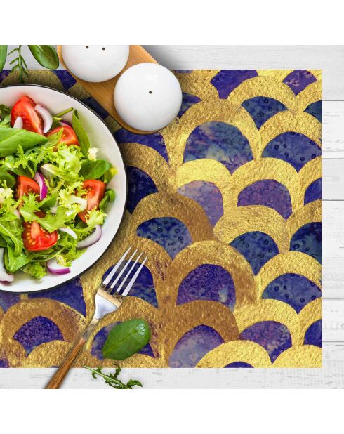 4 rechthoekige placemats deluxe 1 veelkleurig - 30x45 cm