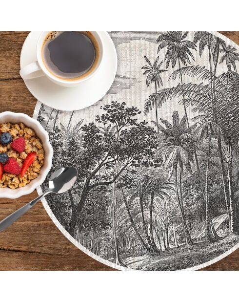 4 manteles redondos multicolores de Puerto Rico - D.40 cm