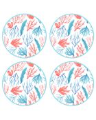4 Sets de table ronds Mer des Caraïbes multicolores - D.40 cm