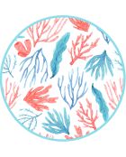 4 Sets de table ronds Mer des Caraïbes multicolores - D.40 cm