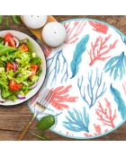 4 Sets de table ronds Mer des Caraïbes multicolores - D.40 cm