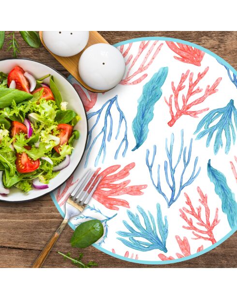 4 Sets de table ronds Mer des Caraïbes multicolores - D.40 cm