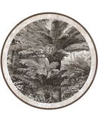 4 runde schwarz-weiße Santo Domingo Tischsets - D.40 cm
