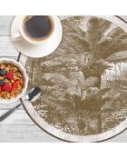 4 ronde placemats met sepia van Santo Domingo - D.40 cm