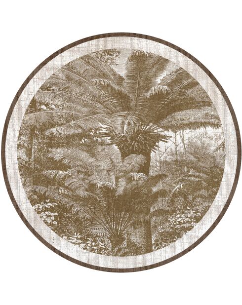 4 manteles individuales redondos en sepia de Santo Domingo - D.40 cm