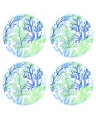 4 Sets de table ronds Mer de Java multicolores - D.40 cm