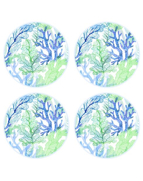 4 Sets de table ronds Mer de Java multicolores - D.40 cm