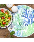 4 Sets de table ronds Mer de Java multicolores - D.40 cm