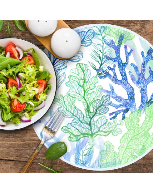 4 Sets de table ronds Mer de Java multicolores - D.40 cm