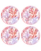 4 Sets de table ronds Mer Rouge multicolores - D.40 cm