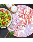 4 Sets de table ronds Mer Rouge multicolores - D.40 cm