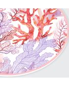 4 Sets de table ronds Mer Rouge multicolores - D.40 cm