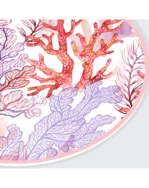 4 Sets de table ronds Mer Rouge multicolores - D.40 cm