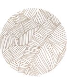 4 Sets de table ronds feuilles et lignes beiges - D.40 cm
