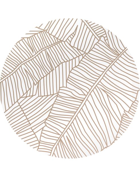 4 Sets de table ronds feuilles et lignes beiges - D.40 cm
