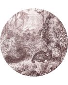 4 tovagliette rotonde leopardate rosse - D.40 cm