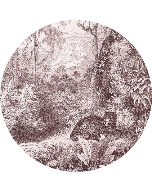 4 tovagliette rotonde leopardate rosse - D.40 cm