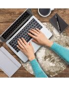 4 ronde placemats met sepiapalmprint - D.40 cm