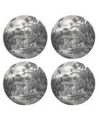 4 manteles individuales redondos multicolores para canoas puertorriqueñas - D.40 cm