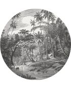 4 manteles individuales redondos multicolores para canoas puertorriqueñas - D.40 cm