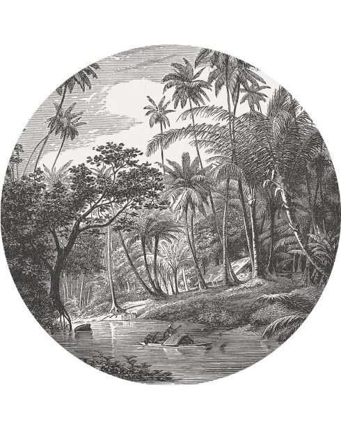 4 manteles individuales redondos multicolores para canoas puertorriqueñas - D.40 cm