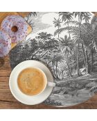 4 manteles individuales redondos multicolores para canoas puertorriqueñas - D.40 cm