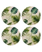 4 manteles individuales de cestería exótica redondos multicolores - D.40 cm