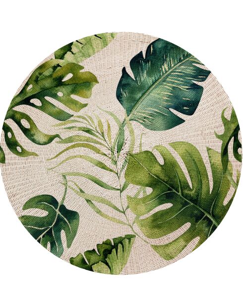 4 manteles individuales de cestería exótica redondos multicolores - D.40 cm