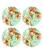 4 Sets de table Tulipes ronds multicolores - D.40 cm